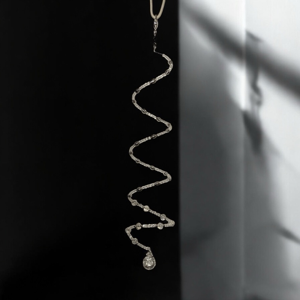Elegant Silver Spiral Hanging Decor